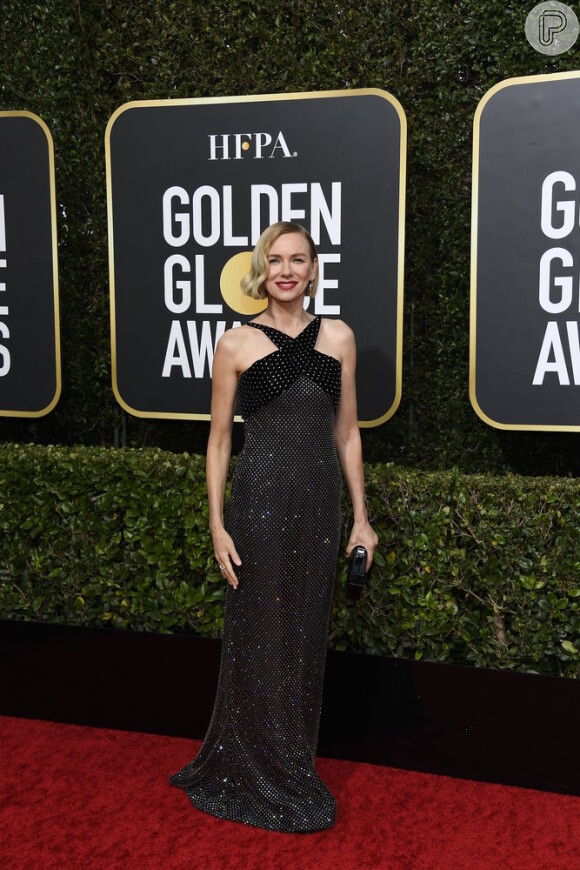O poá também apareceu no detalhe do decote do vestido de Naomi Watts no "Globo de Ouro 2020"