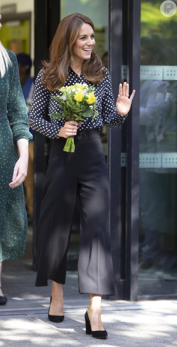 A estampa de poá é uma das favoritas de Kate Middleton