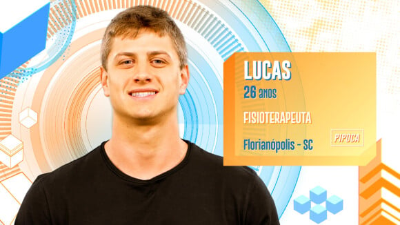 Lucas é fisioterapeuta e está no grupo Pipoca do 'BBB20'