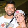 Viviane Araujo recebeu namorado, Guilherme Militão, em ensaio do Salgueiro nesta sexta-feira, 31 de janeiro de 2020