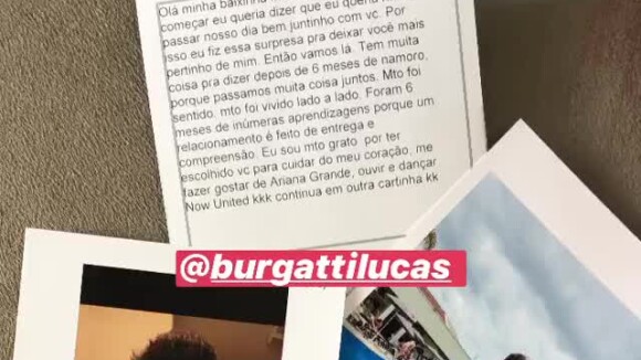 Sophia Valverde mostra carta que recebeu do namorado, Lucas Burgatti
