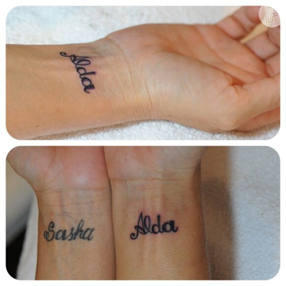 Xuxa tatuou nos pulsos os nomes dos seus grandes amores: Sasha e Alda