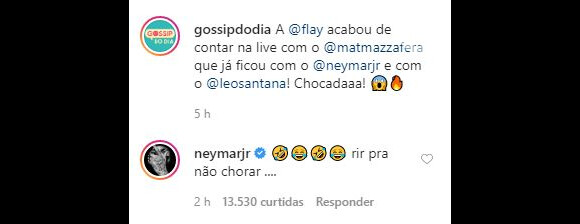 Neymar debocha de afirmação de Flayslane