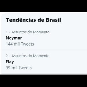 Os nomes de Neymar e Flaslane nos assuntos mais comentados do Twitter