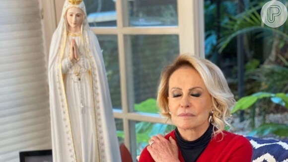 Ana Maria Braga participou de uma missa virtual neste sábado, 6 de junho de 2020