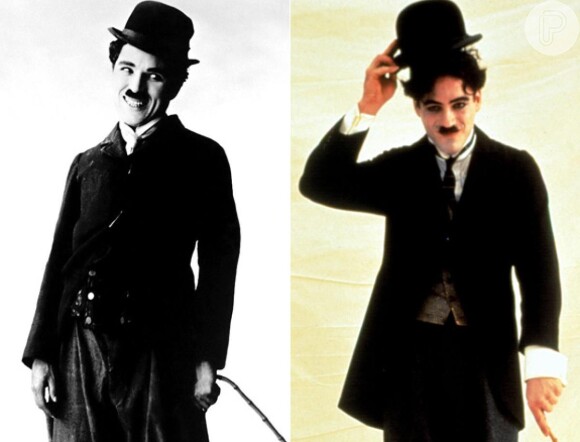 Em 1992, Robert Downey Jr. apareceu na pele de Charles Chaplin no filme 'Chaplin' e surpreendeu com a semelhança com o ator