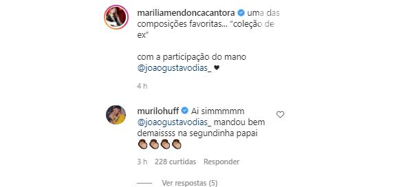 Murilo Huff comenta em vídeo de Marília Mendonça com irmão