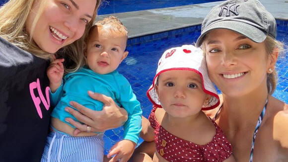 Tici Pinheiro convida Carol Dantas e filhos para dia de piscina: 'Vizinha'