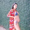 Mulher de Marcelo Adnet, Patrícia Cardoso exibe corpo de biquíni no início da gravidez de Alice