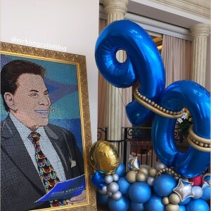 Festa de Silvio Santos contou com quadro e balões