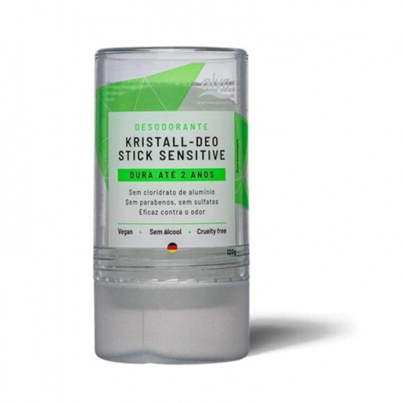 O desodorante Stick Kristall Sensitive é vegano e sustentável