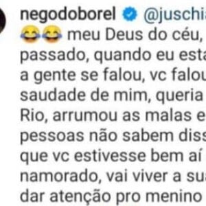 Nego do Borel nega lamenta e rebate comentário de Julia Schiavi!