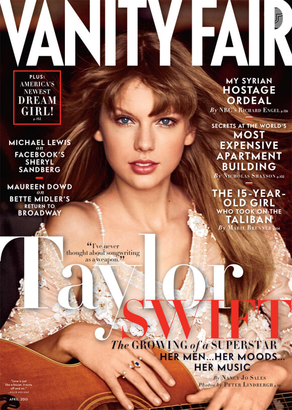 Taylor Swift posa para a capa da revista norte-americana 'Vanity Fair' e fala sobre o término de seu namoro com Harry Styles, como divulgado nesta terça-feira, 5 de março de 2013