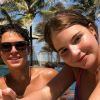 Sophia Valverde e Igor Jansen usaram mesma legenda em foto tirada em parque aquático do Ceará em 7 de janeiro de 2021