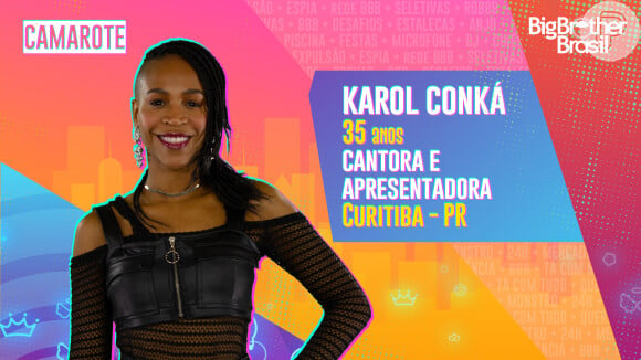 'BBB21': cantora e apresentadora, Karol Conká, de 35 anos, é natural de Curitiba, Paraná, e atualmente mora em São Paulo