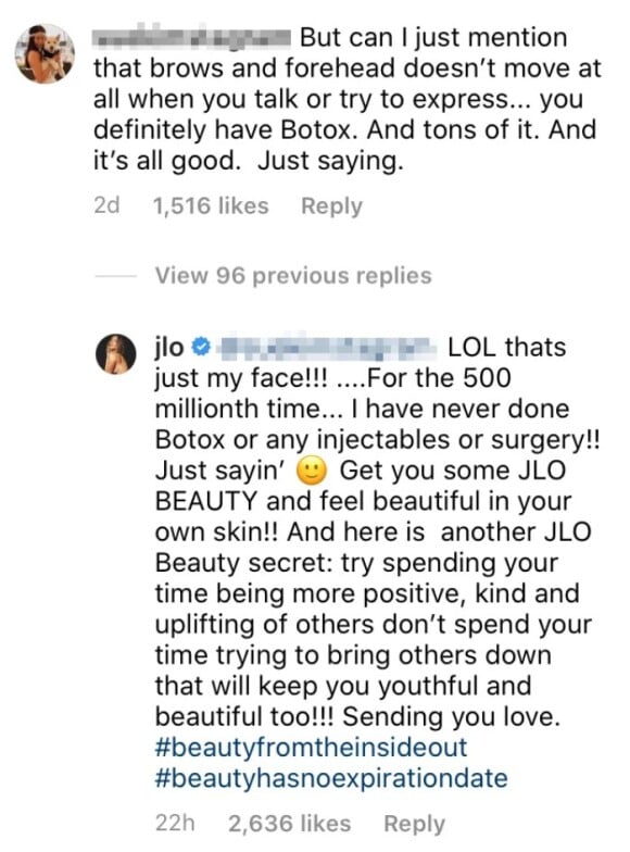 Veja resposta de Jennifer Lopez à acusação de botox