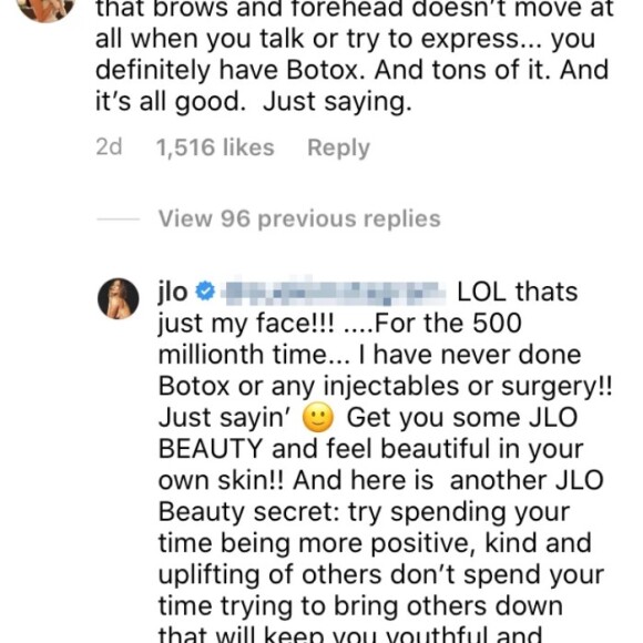 Veja resposta de Jennifer Lopez à acusação de botox