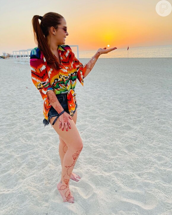 Maiara está curtindo férias românticas com Fernando Zor em Dubai, nos Emirados Árabes