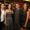 Fátima Bernardes posa com seus amigos do programa 'Encontro', Lair Renno e Macos Veras, durante o Prêmio Extra de TV