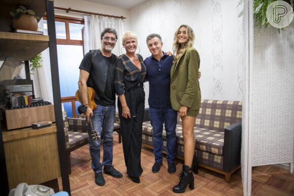 Xuxa Meneghel reúne Junno Andrade e Sasha em volta ao 'Caldeirão do Huck', em 27 de fevereiro de 2021