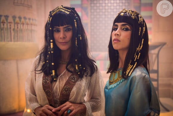 Novela 'Gênesis': Khen (Pérola Faria) e Aat (Bianka Fernandes) são mulheres do faraó Amenemhat III (André Ramiro)