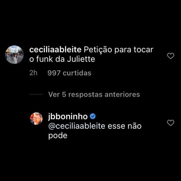 Boninho proíbe 'funk da Juliette' em festa no 'BBB 21'