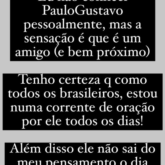 Sthefany Brito revelou ter recebido um 'sinal' sobre a cura de Paulo Gustavo