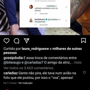 Carla Diaz comenta sobre torcida de fãs por romance com Arcrebiano