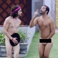 Gilberto e Fiuk pularam pelados na piscina ao comemorarem volta do Paredão