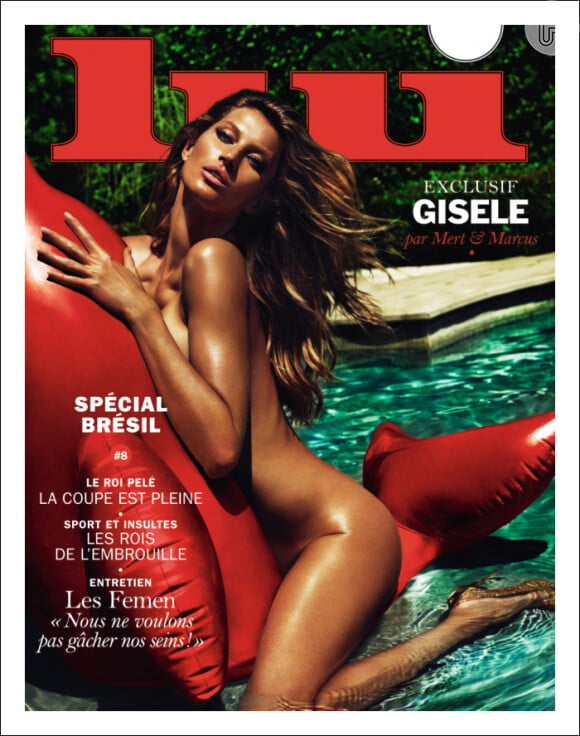 Giselle Bündchen sai nua na capa da revista 'Lui'