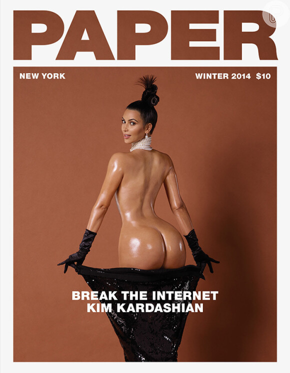 Kim Kardashian sai completamente nua na capa da revista 'Paper'