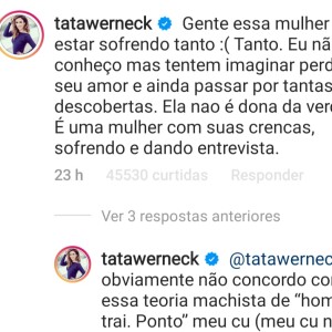 Tatá Werneck reage à críticas contra viúva de MC Kevin