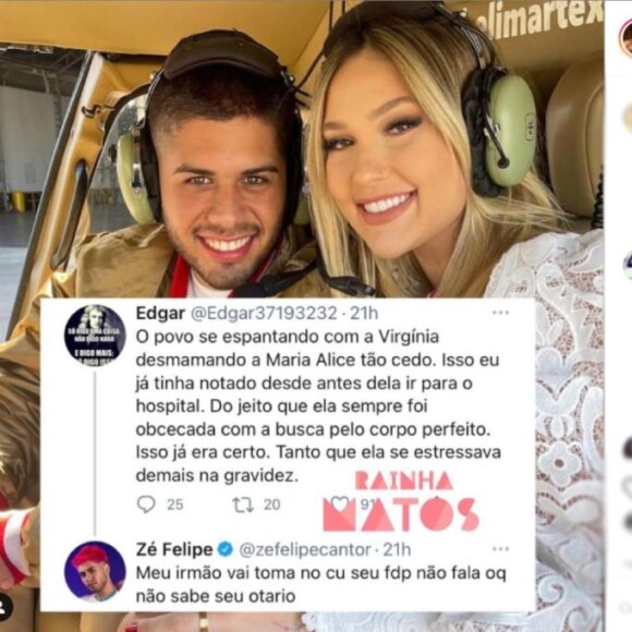 Tatá Werneck responde internauta que criticou Virginia Fonseca