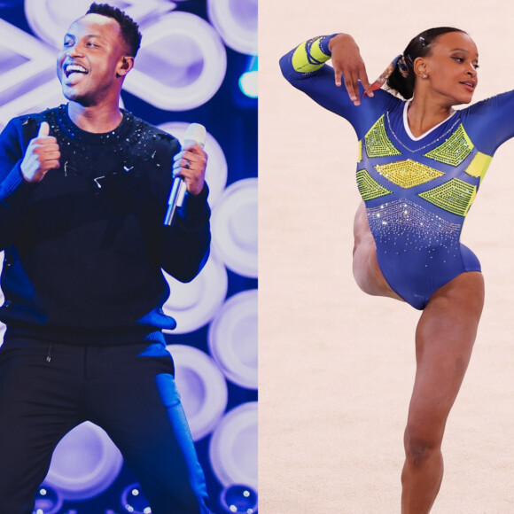 Thiaguinho vibra com prata de Rebeca Andrade na ginástica e destaca luta racial