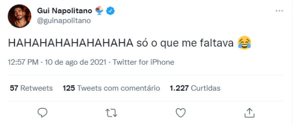 Guilherme posta risada no Twitter após confirmação do término de Gabi Martins e Tierry