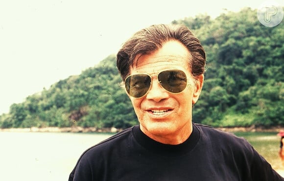 Tarcísio Meira na novela 'Araponga' (1990) dando vida ao Aristênio Catanduva