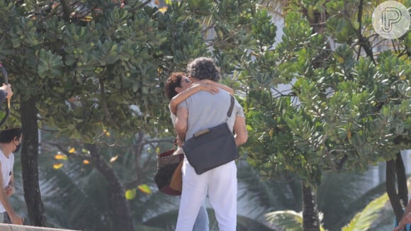Eduardo Moscovis e Andrea Beltrão se beijaram durante gravação de cena da novela 'Um Lugar ao Sol', próxima trama inédita das nove