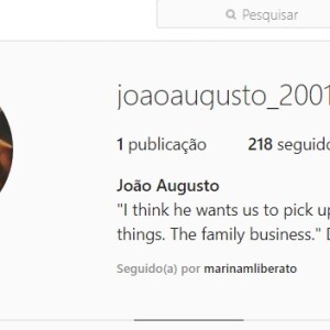 Conta de Instagram do filho de Gugu Liberato com uma única postagem, de 2013