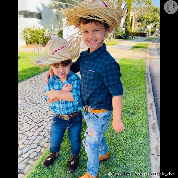 Matheus Aleixo e Paula Aires são pais de  Davi, de 6 anos, e João Pedro, de 2 