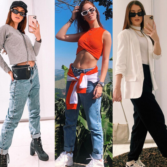 Jeans com modelagem soltinha é queridinho de Thaisa Carvalho, namorada de Fiuk