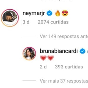 Neymar comenta com emoji apaixonado em foto de Bruna Biancardi