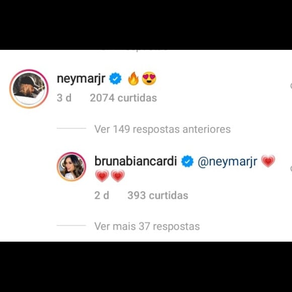 Bruna Biancardi popsa de calcinha e sutiã, e Neymar comenta