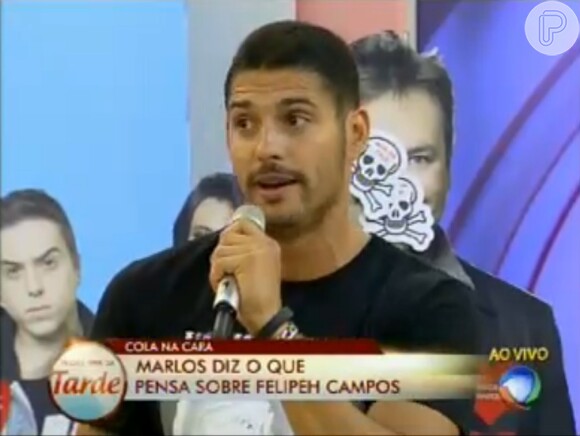 Marlos Cruz foi o eliminado do programa 'A Fazenda' de terça-feira e nesta quarta, 26 de novembro de 2014, o modelo participou do 'Programa da Tarde' e detonou Felipeh Campos