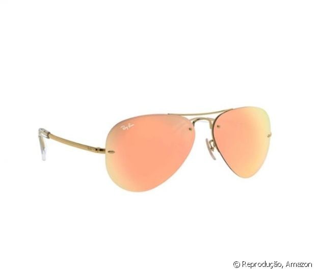 Óculos de sol lente espelhada laranja, Ray-Ban