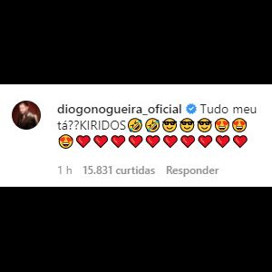 Diogo Nogueira manda recada em Instagram de Paolla Oliveira