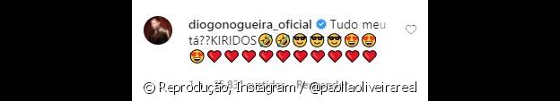 Diogo Nogueira manda recada em Instagram de Paolla Oliveira
