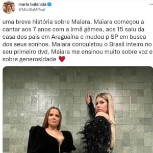 Marília Mendonça relembra história de Maiara após ex de Fernando Zor sofrer críticas na web