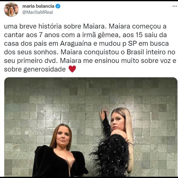 Marília Mendonça relembra história de Maiara após ex de Fernando Zor sofrer críticas na web