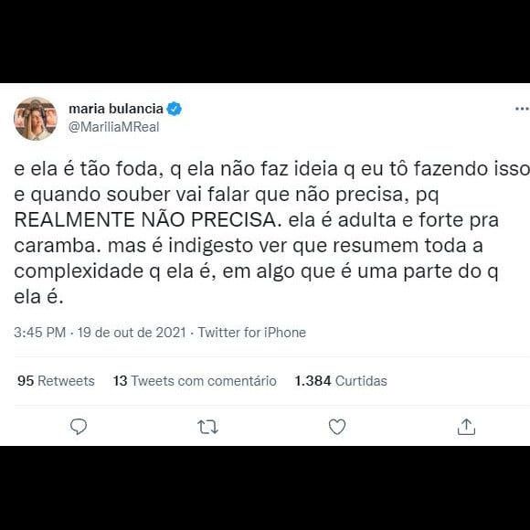 Marília Medonça afirma no Twitter que Maiara é uma pessoa forte