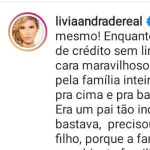 Lívia Andrade critica Pétala Barreiros e a família em postagem do Instagram